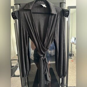 Princess Polly Black Wrap Tie Dress